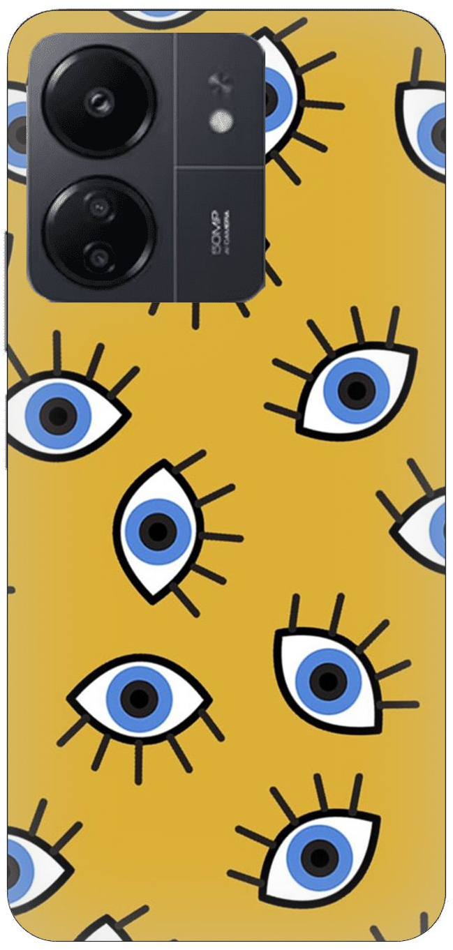 Eyes in Yellow Silicone Case θήκη για Xiaomi Redmi 13C 5G