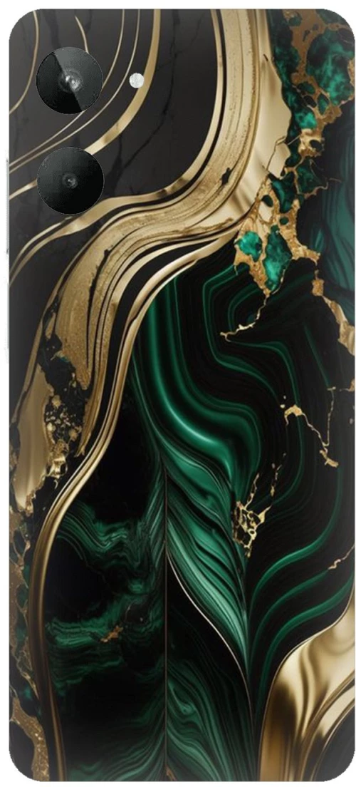 Marble Green-Gold Silicone Case θήκη για Realme 10 4G