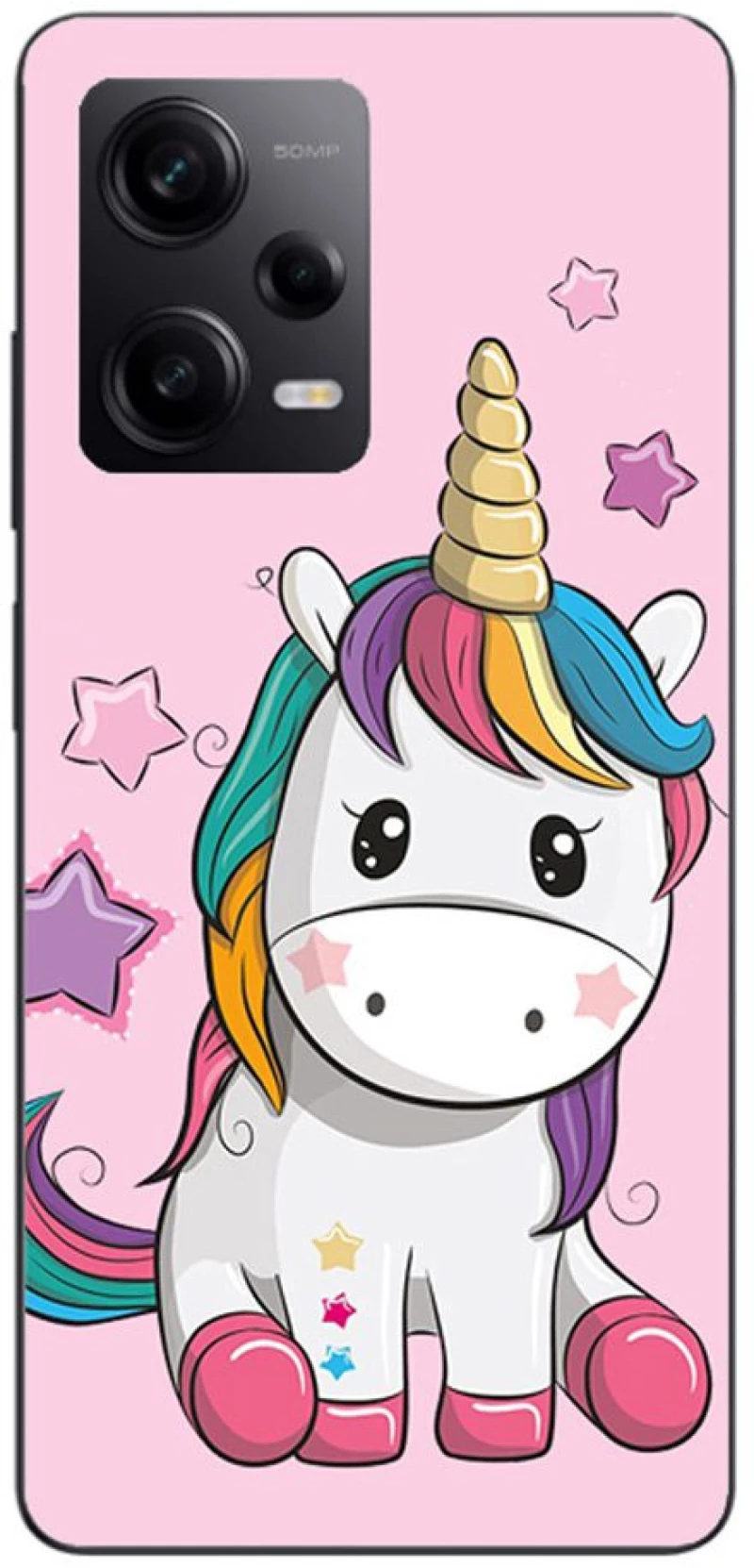 Baby Unicorn Silicone Case θήκη για Xiaomi Redmi note 12 5g Pink