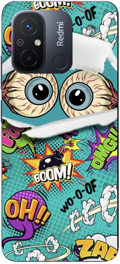 Comic Eyes Silicone case Θήκη για Xiaomi Redmi 11A Green