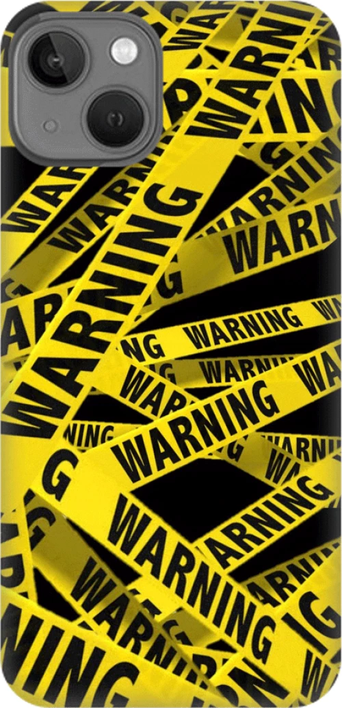 warning Silicone case Θήκη για Iphone 13 yellow