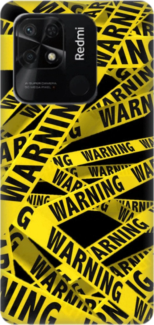 warning Silicone case Θήκη για XIAOMI Redmi 10C yellow