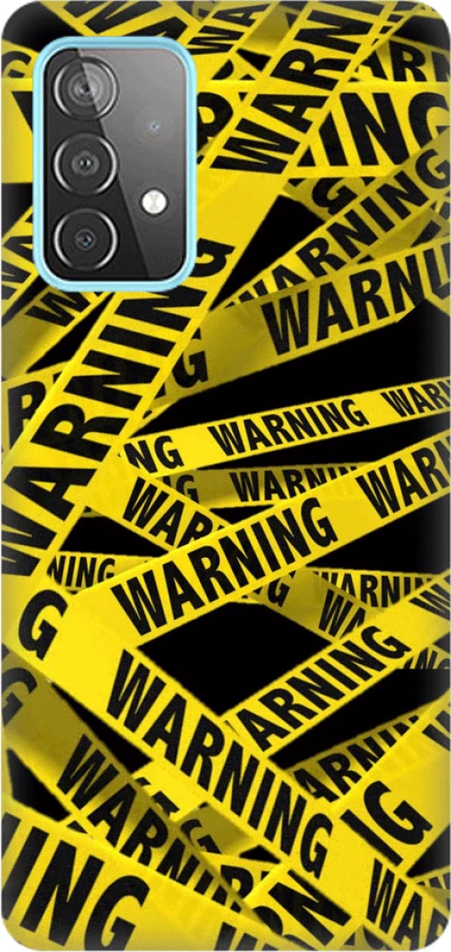 warning Silicone case Θήκη για Samsung Galaxy A32 4G yellow