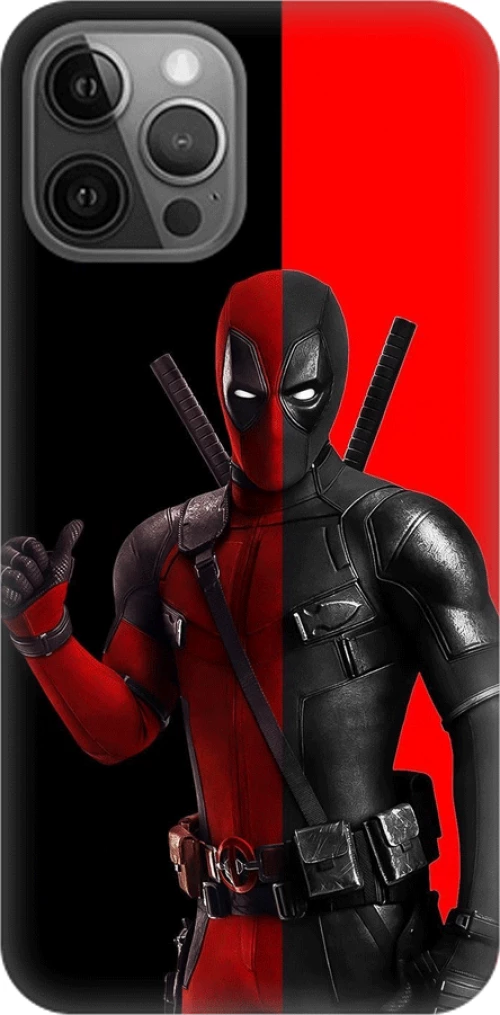 wade wilson Silicone case Θήκη για iPhone 14 pro red-black