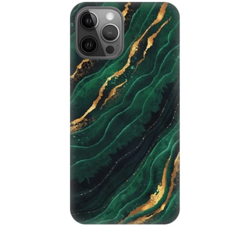 Marble Silicone case Θήκη για Iphone 13 Pro green 4TECH