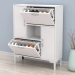 469790 ΠΑΠΟΥΤΣΟΘΗΚΗ MEDY HM18187.03 ΜΕΛΑΜΙΝΗ ΣΕ ΛΕΥΚΟ-ΛΕΥΚΑ ΠΟΔΙΑ 86,5X30X109ΥΕΚ