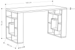 504296 ΓΡΑΦΕΙΟ LABIRENT PAKOWORLD ΧΡΩΜΑ ΛΕΥΚΟ-ΜΟΚΑ 140X60X75ΕΚ