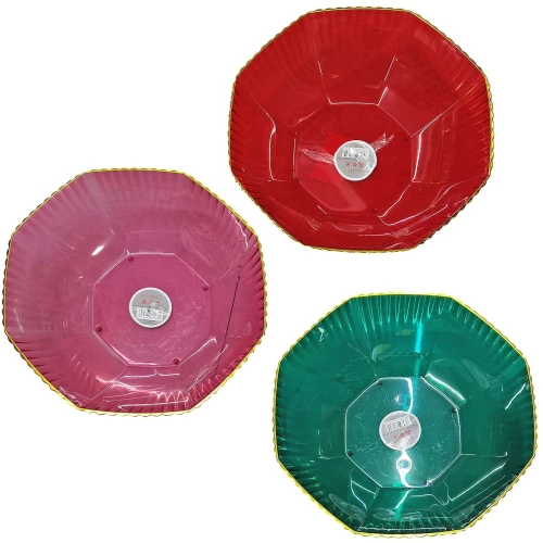 Πιατέλα πλαστική χρωματιστή οκτάγωνη ø24x7cm 1 τεμάχιο Homie 1002161 τυχαίο-χρώμα-σχέδιο-επιλογή