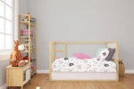Σεντόνια Εμπριμέ Σετ 3 τεμ bebe Rainbow 575 120X160 White-Pink 100% Cotton - -