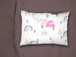 Μαξιλαροθήκη Εμπριμέ kids Rainbow 575 50X70 White-Pink 100% Cotton - -