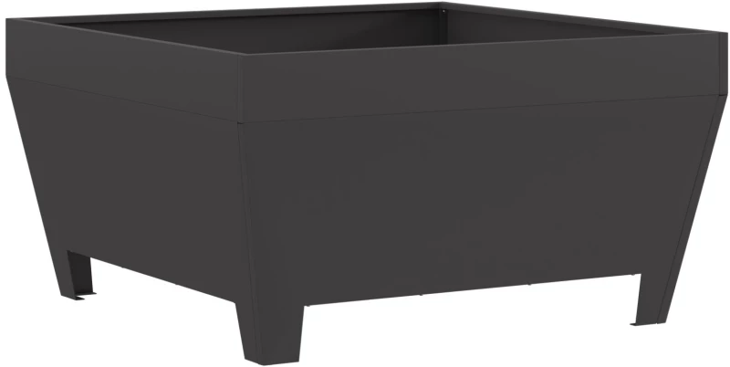 vidaXL Τζάκι Τετράγωνο Μαύρο 80x80x43 εκ. Ατσάλι