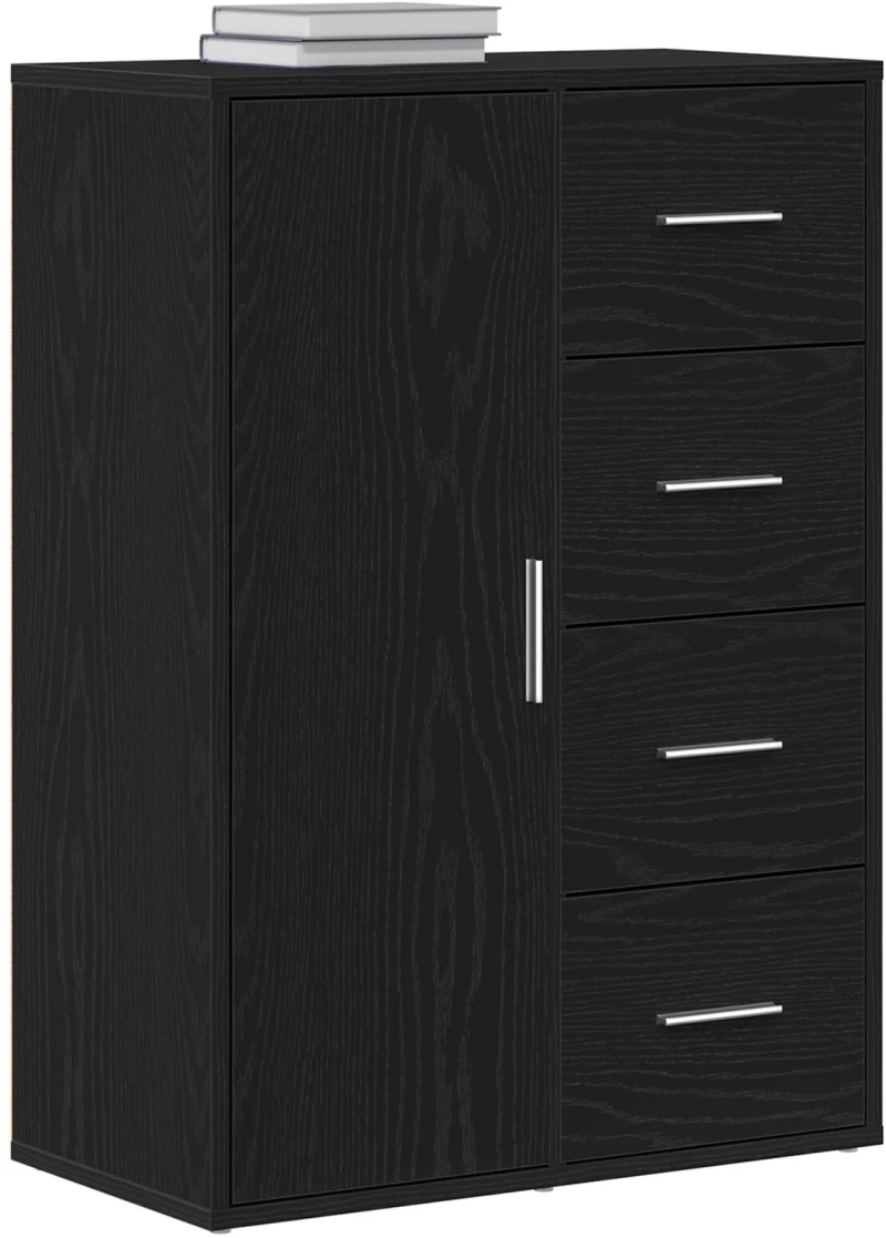 vidaXL Μπουφές Μαύρος Δρυς 60x31x84 εκ. Επεξεργασμένο Ξύλο