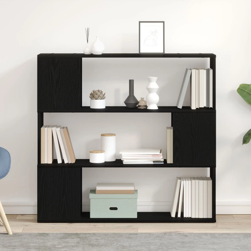 vidaXL Ράφι Βιβλίων Μαύρη Δρυς 100x24x94 εκ Επεξεργασμένο Ξύλο