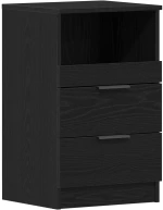 κομοδίνο vidaXL Μαύρο Δρυς 40x35x65 εκ Made of Engineered Wood
