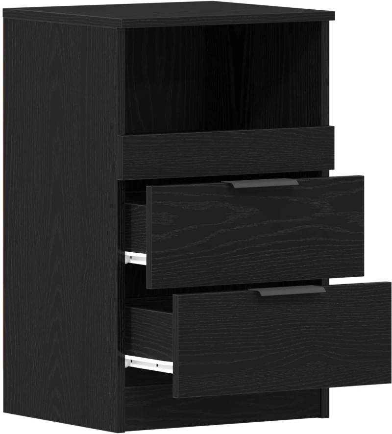 κομοδίνο vidaXL Μαύρο Δρυς 40x35x65 εκ Made of Engineered Wood