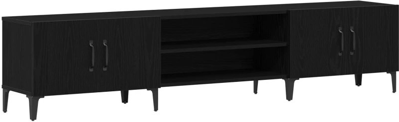 vidaXL Ντουλάπα Τηλεόρασης Μαύρο Δρυς 180x31,5x40 εκ Επεξεργασμένο Ξύλο