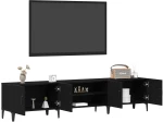 vidaXL Ντουλάπα Τηλεόρασης Μαύρο Δρυς 180x31,5x40 εκ Επεξεργασμένο Ξύλο