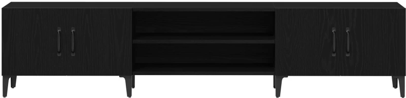 vidaXL Ντουλάπα Τηλεόρασης Μαύρο Δρυς 180x31,5x40 εκ Επεξεργασμένο Ξύλο