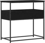vidaXL Κονσόλα Μαύρη Δρυς 75x40x75 εκ Επεξεργασμένο Ξύλο και Ατσάλι