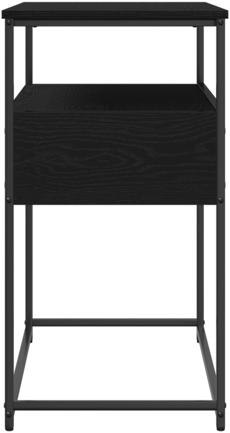 vidaXL Κονσόλα Μαύρη Δρυς 75x40x75 εκ Επεξεργασμένο Ξύλο και Ατσάλι