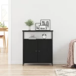 vidaXL Τοίχου Ντουλάπι Μαύρο Δρυς 69,5x34x90 εκ. Κατασκευασμένο Ξύλο