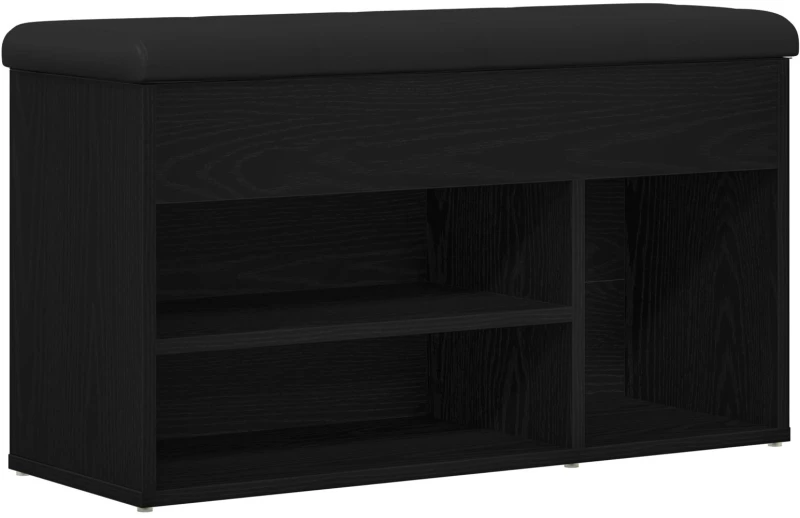 vidaXL Παγκάκι Αποθήκευσης Μαύρο Δρυς 80x30x45 εκ. Συνθετικό Ξύλο