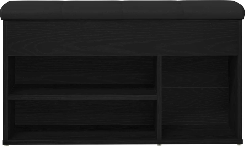 vidaXL Παγκάκι Αποθήκευσης Μαύρο Δρυς 80x30x45 εκ. Συνθετικό Ξύλο