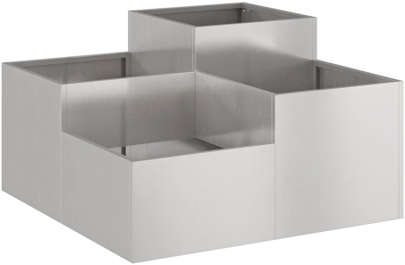 vidaXL Κήπος Γλάστρα 80x80x48 εκ Ανοξείδωτο ατσάλι