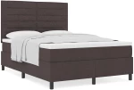 vidaXL Κρεβάτι Box Spring με Κουβάρι Σκούρο Καφέ 160x200 εκ Ύφασμα