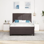 vidaXL Κρεβάτι Box Spring με Κουβάρι Σκούρο Καφέ 160x200 εκ Ύφασμα