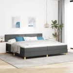 vidaXL Kρεβάτι Box Spring με Στρώμα Σκοτεινό Γκρι 200x200 εκ Ύφασμα