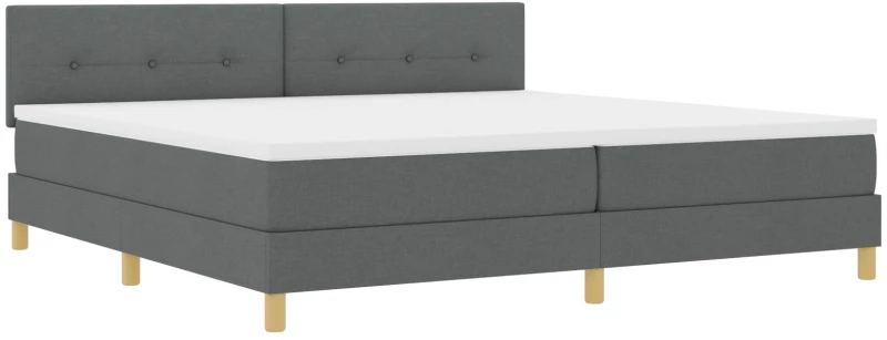 vidaXL Kρεβάτι Box Spring με Στρώμα Σκοτεινό Γκρι 200x200 εκ Ύφασμα