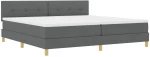 vidaXL Kρεβάτι Box Spring με Στρώμα Σκοτεινό Γκρι 200x200 εκ Ύφασμα