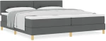 vidaXL Kρεβάτι Box Spring με Στρώμα Σκοτεινό Γκρι 200x200 εκ Ύφασμα