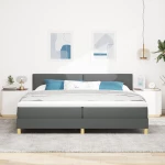 vidaXL Kρεβάτι Box Spring με Στρώμα Σκοτεινό Γκρι 200x200 εκ Ύφασμα