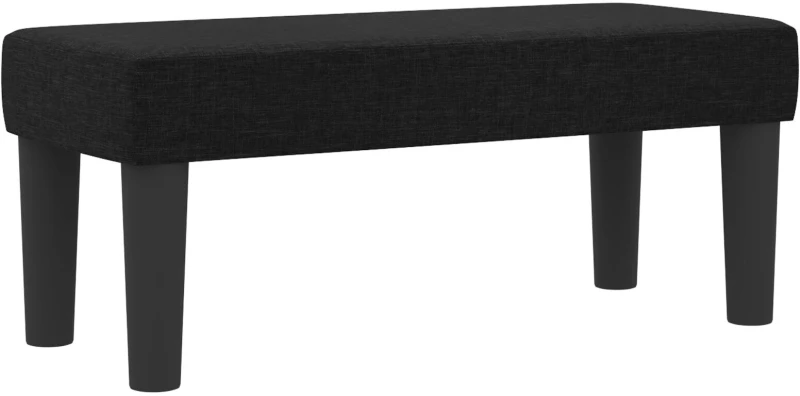 vidaXL Κρεβάτι Box Spring με Στρώμα & Παγκάκι Μαύρο 100x200 εκ. Ύφασμα