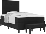 vidaXL Κρεβάτι Box Spring με Στρώμα & Παγκάκι Μαύρο 120x200 εκ Ύφασμα