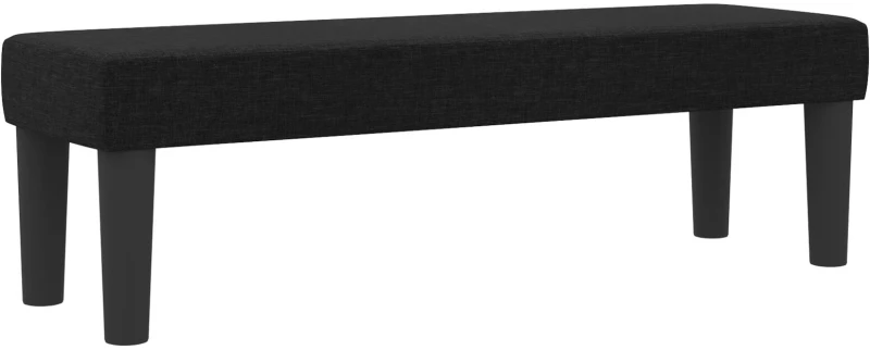 vidaXL Κρεβάτι Box Spring με Στρώμα & Παγκάκι Μαύρο 120x200 εκ Ύφασμα