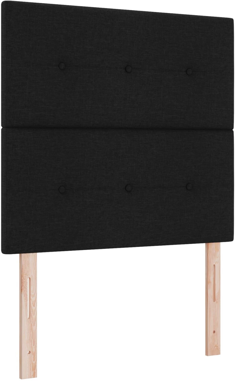vidaXL Κρεβάτι Box Spring με Στρώμα & Παγκάκι Μαύρο 120x200 εκ Ύφασμα
