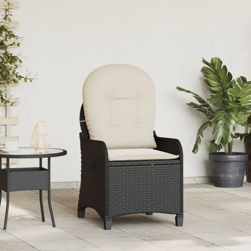 vidaXL Πολυθρόνα με Κα cushions Μαύρο Πολυεστέρας