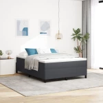 vidaXL Κρεβάτι Γκρι 140x200 εκ από ύφασμα κορ ντ του