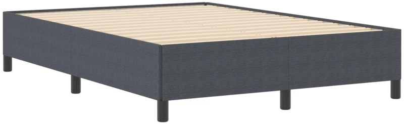 vidaXL Κρεβάτι Γκρι 140x200 εκ από ύφασμα κορ ντ του