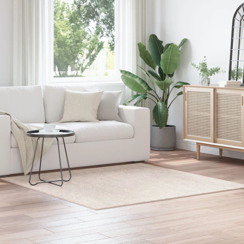 vidaXL Χαλύβδινο Χαλί Υψηλής Πυκνότητας Κρεμ 160x160 εκ. PP
