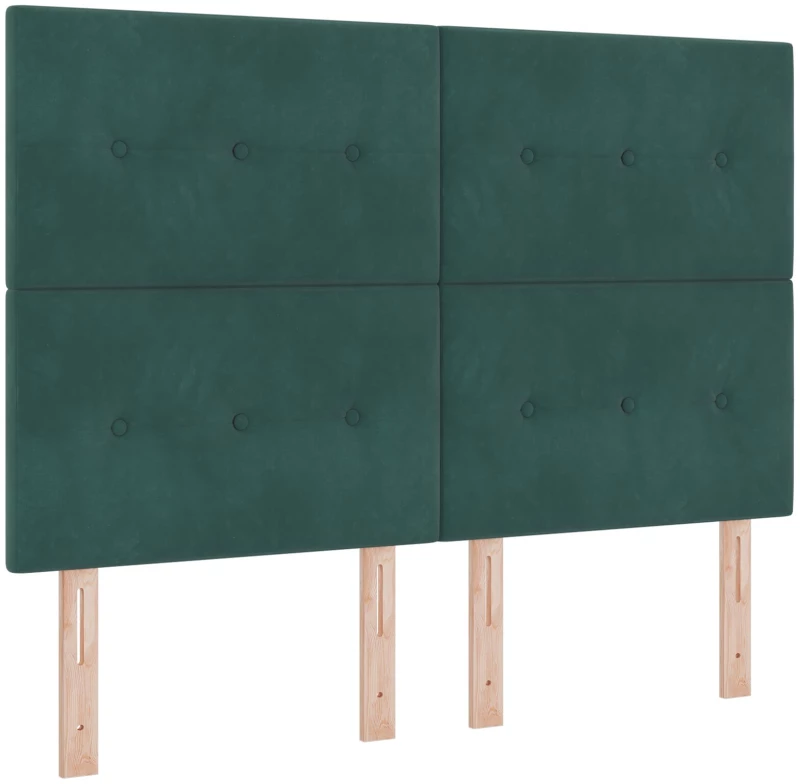 vidaXL Κρεβάτι Box Spring με Στρώμα Σκούρο Πράσινο 160x200 cm Βελούδο