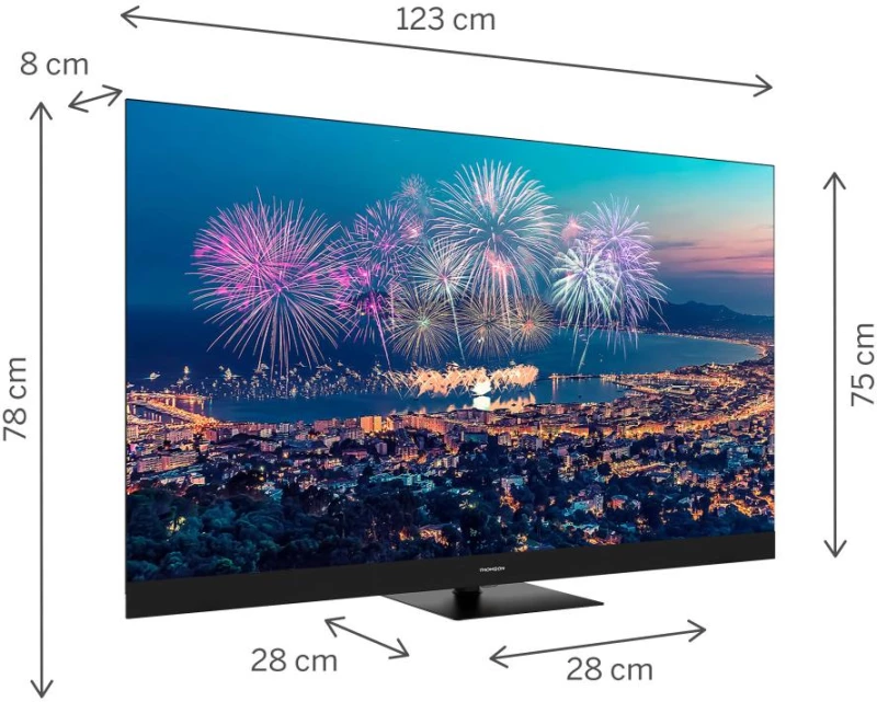TV Set|THOMSON|55"|4K/Smart|QLED|3840x2160|Wireless LAN|Bluetooth|Google TV|Black|55QG6C14