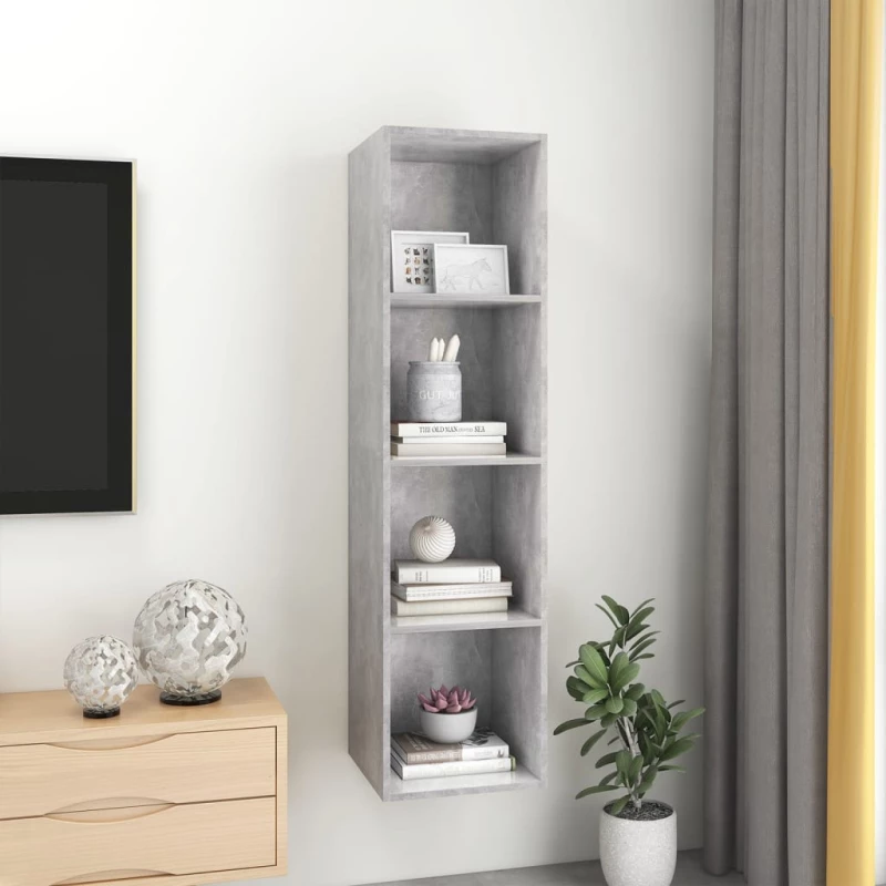 vidaXL Έπιπλο Τηλεόρασης Κρεμαστό Γκρι Σκυρ. 37x37x142,5εκ Επεξ. Ξύλο