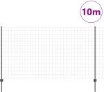 vidaXL Φράκτης με 10 U Posts Γκρι 1.4x10 μ Χάλυβας