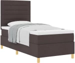 vidaXL Κρεβάτι Box Spring με Στρώμα Σκούρο Καφέ 100x200 εκ. Ύφασμα