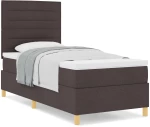 vidaXL Κρεβάτι Box Spring με Στρώμα Σκούρο Καφέ 100x200 εκ. Ύφασμα