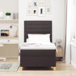 vidaXL Κρεβάτι Box Spring με Στρώμα Σκούρο Καφέ 100x200 εκ. Ύφασμα